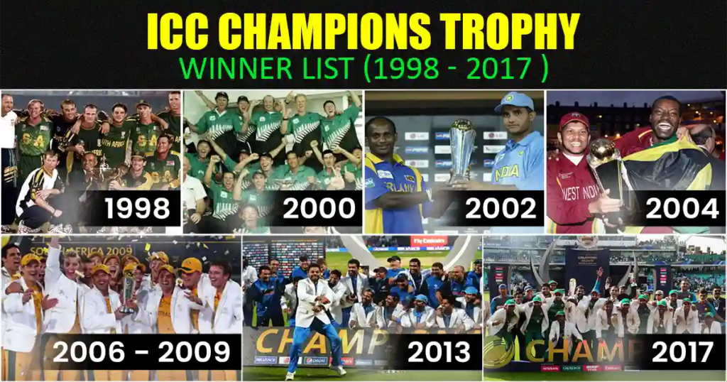 ICC Champions Trophy Winners: India and Australia Dominate with Two Titles Each