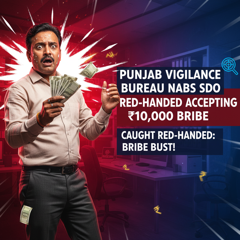 Punjab Vigilance Bureau Nabs SDO Red-Handed Accepting ₹10,000 Bribe