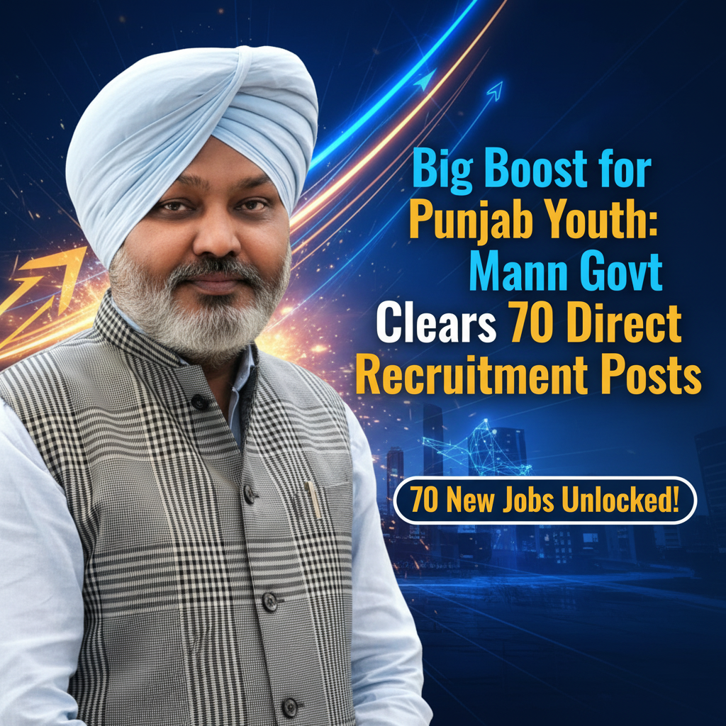 Big Boost for Punjab Youth: Mann Govt Clears 70 Direct Recruitment Posts