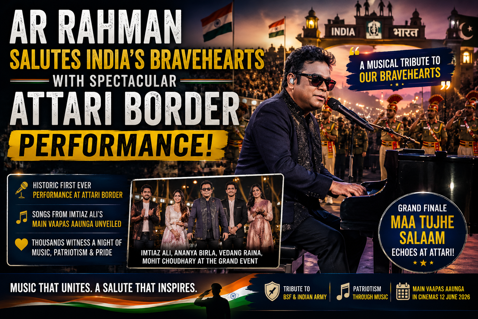 AR Rahman Salutes India’s Bravehearts with Spectacular Attari Border Performance