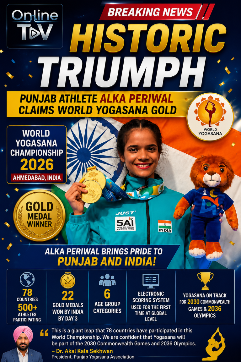 Historic Triumph: Punjab Athlete Alka Periwal Claims World Yogasana Gold