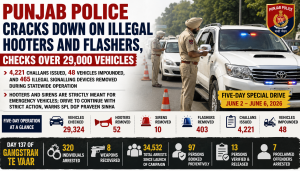 Punjab Police Cracks Down on Illegal Hooters and Flashers, Checks Over 29,000 Vehicles